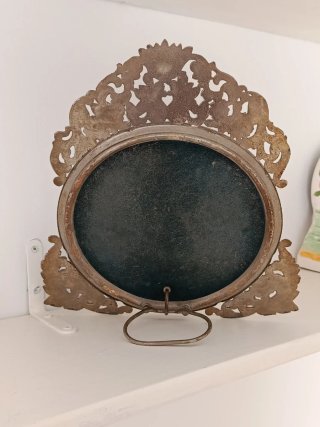 Espejo de sobremesa vintage plateado