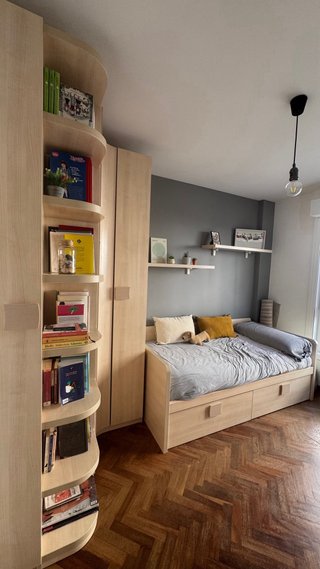 Cama nido con cajones madera clara
