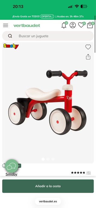 Bici correpasillos Smoby Roja