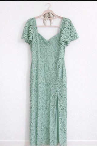 Vestido Zara Renda Verde