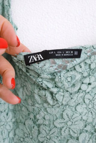 Vestido Zara Renda Verde