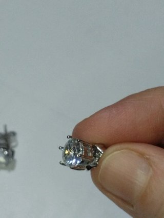L623 Orecchini punto luce esagonali 7mm inox uomo