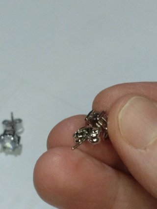 L623 Orecchini punto luce esagonali 7mm inox uomo