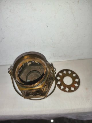 Portavelas quemador vintage bronce