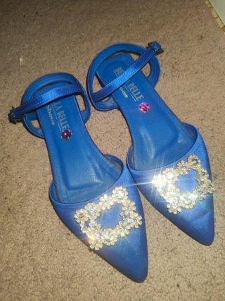 Sandalias Bella Elle Azul Talla 39 con Pedrería