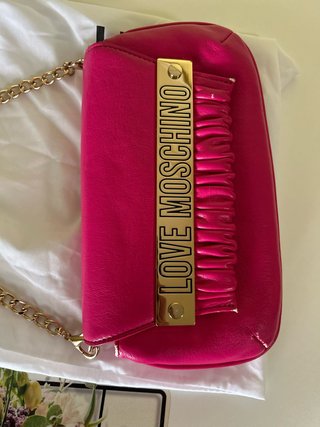 Bolso Love Moschino Fucsia Dorado
