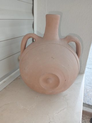 Botijo cantimplora de barro sin usar