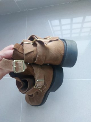 Botines marrones de ante/ serraje