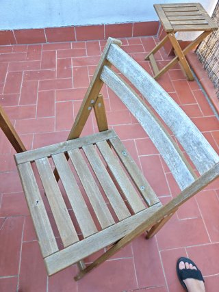 Mesa y 2 Sillas Plegables Exterior Madera