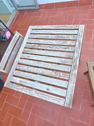 Mesa y 2 Sillas Plegables Exterior Madera