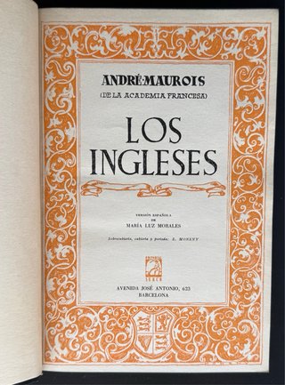 Libro Los Ingleses André Maurois 1944 Primera Edic