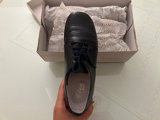 Zapatos niño cordones azul marino de piel