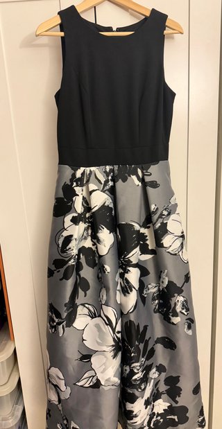 Vestido Fiesta Sangria Talla 42 Negro/Gris