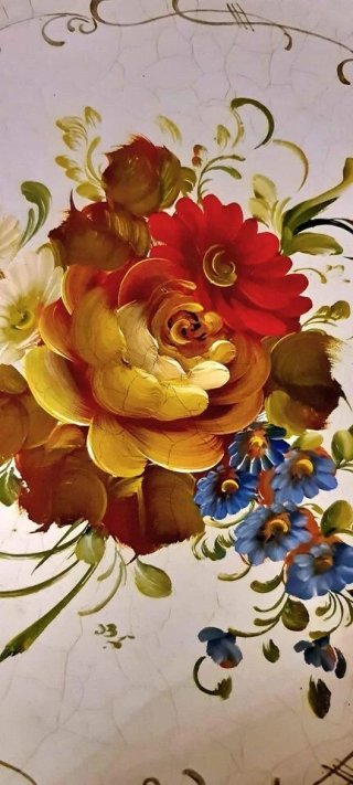 antico piatto vassoio trionfo rose bronzo