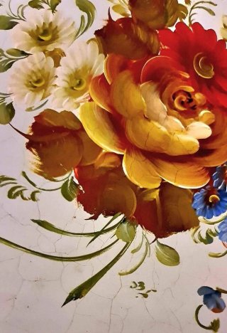 antico piatto vassoio trionfo rose bronzo