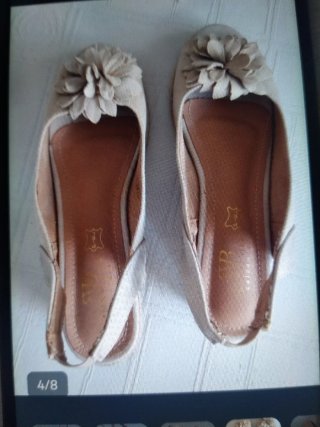 Cuñas esparto con flor beige