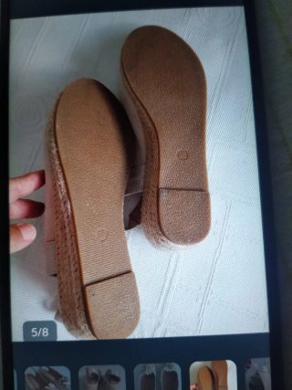 Cuñas esparto con flor beige