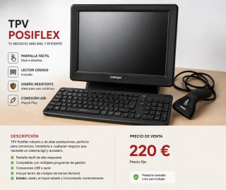 TPV Posiflex Táctil + Lector Código Barras