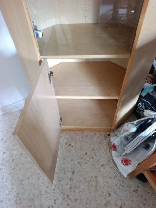 Mueble Rinconera Madera y Cristal