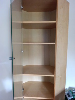 Mueble Rinconera Madera y Cristal