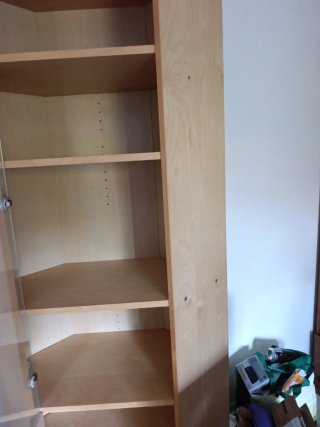 Mueble Rinconera Madera y Cristal