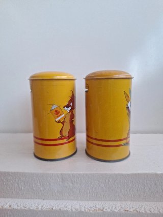 2 Scatole Banco Postal Vintage Bugs Bunny e Scoiattolo