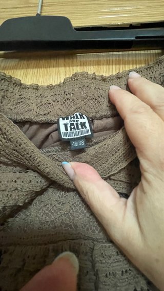 Falda marrón encaje volantes