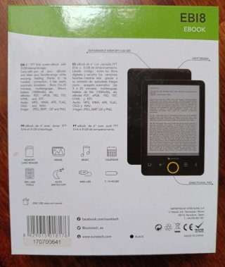 Sunstech EBI8 E-reader, 6"