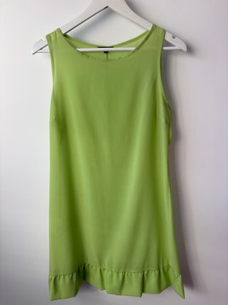 Vestido Denny Rose Negro y Verde Lima-talla M