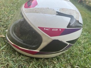 Casco de moto integral blanco