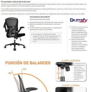 Silla de Oficina de Malla reposabrazos · NUEVA