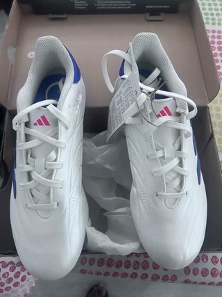 Zapatillas Adidas Fútbol Blancas y Azules