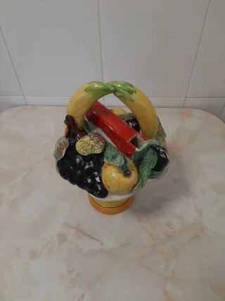 Botijo Cerámica Vintage Frutas Multicolor