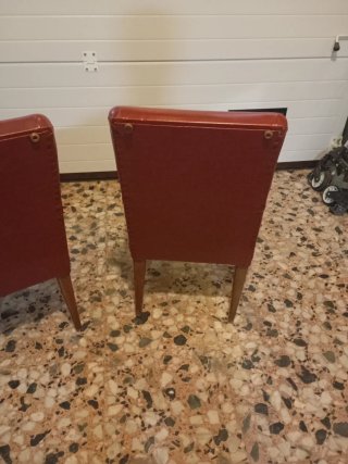 Butacas vintage piel rojo Burdeos