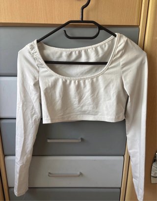 Top manga larga blanco talla única
