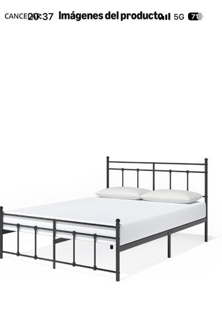 Cama Metal Negra 150x190 cm viene con colchón
