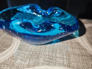 Cenicero cristal azul Murano