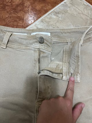 Pantalones anchos beige Mango Talla 38