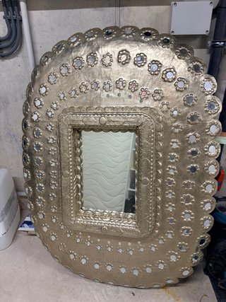 Espejo decorativo plateado