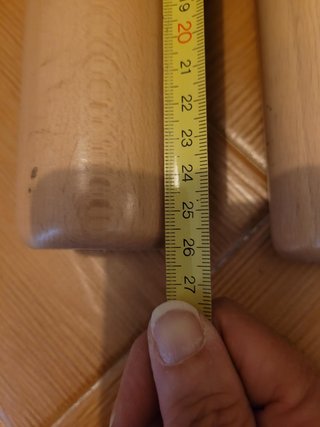 4 Patas Redondas de Madera para Somier 26cm