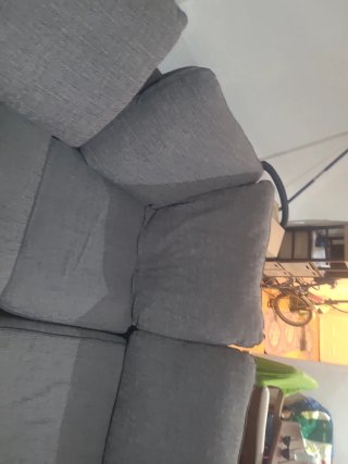Sofá modular gris de tela