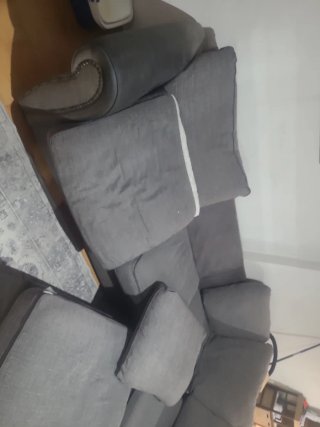 Sofá modular gris de tela