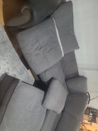 Sofá modular gris de tela