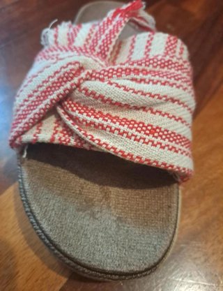 Sandali Flockers Tela Rosso Bianco Boho