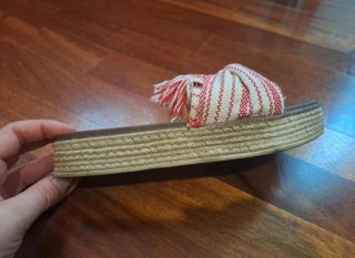 Sandali Flockers Tela Rosso Bianco Boho