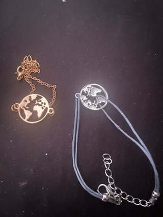Lote 2 Pulseras Mapa Mundo