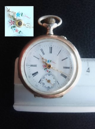 Reloj de bolsillo Perret Fils y su caja de madera