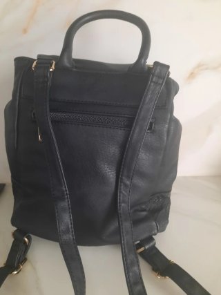 Bolso Mochila Negro Piel Sintética