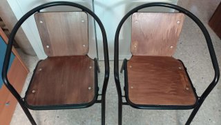 2 Sillas Terraza Madera y Metal.