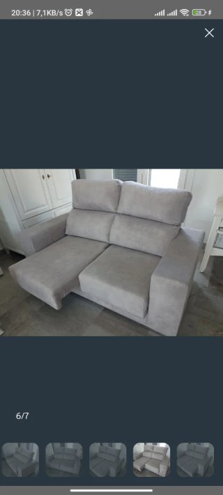Sofá 2 plazas reclinable tela gris